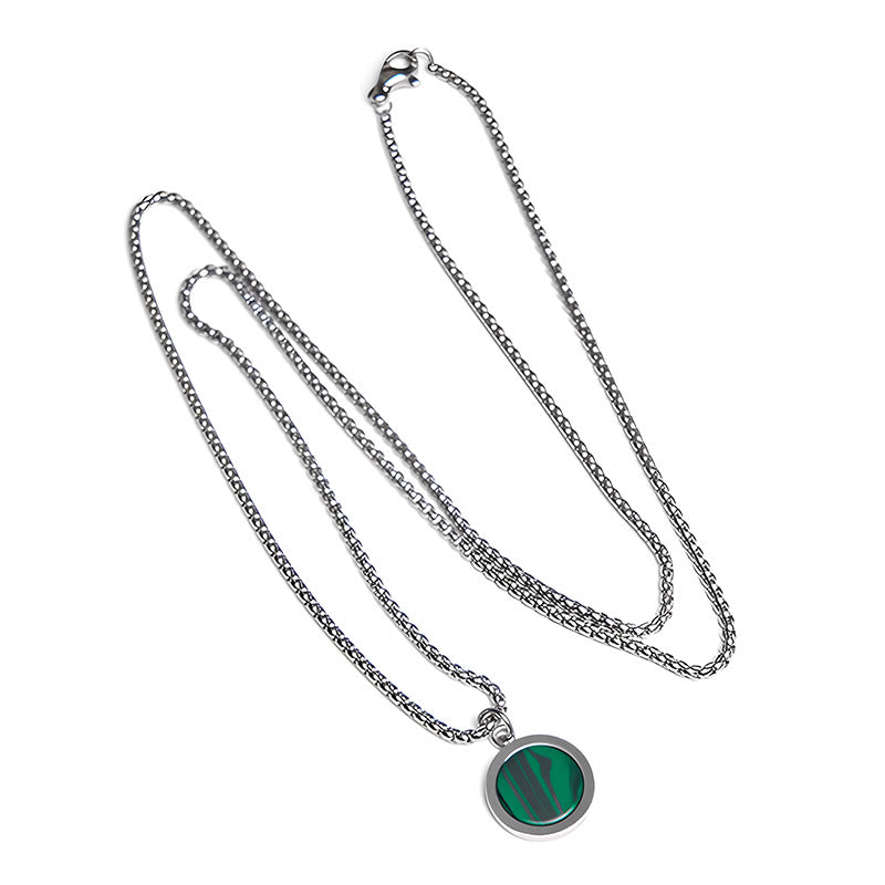 Buddha Stones Naturalny Kamień Turkus Tygrysie Oko Lazuryt Malachit Tytan Stal Oczyszczający Naszyjnik Wisiorek