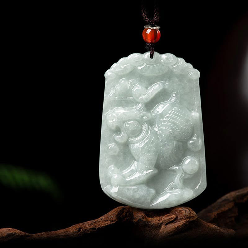 Buddha Stones Naturalny Jadeit 12 Chiński Zodiak Obfitość Amulet Wisiorek Naszyjnik - Tygrys - image 15
