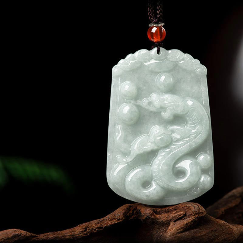 Buddha Stones Naturalny Jadeit 12 Chiński Zodiak Obfitość Amulet Wisiorek Naszyjnik - Wąż - image 19