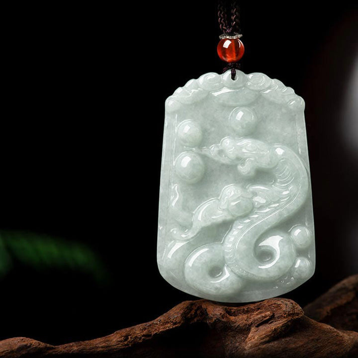 Buddha Stones Naturalny Jadeit 12 Chiński Zodiak Obfitość Amulet Wisiorek Naszyjnik - Wąż - image 19