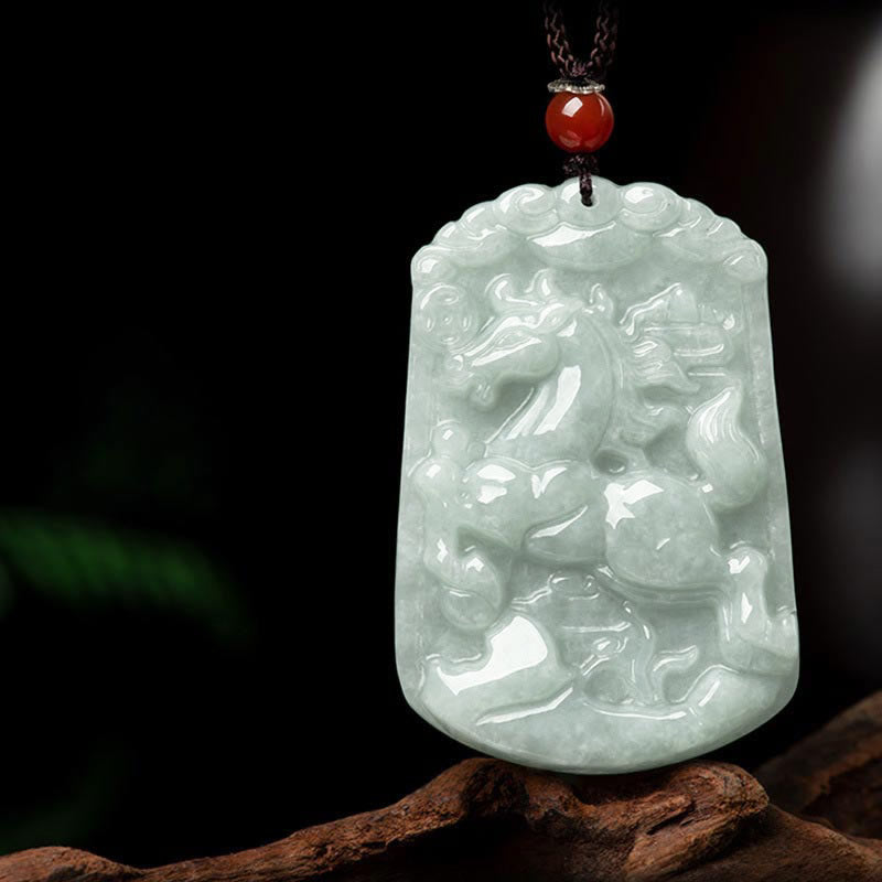 Buddha Stones Naturalny Jadeit 12 Chiński Zodiak Obfitość Amulet Wisiorek Naszyjnik - image 8