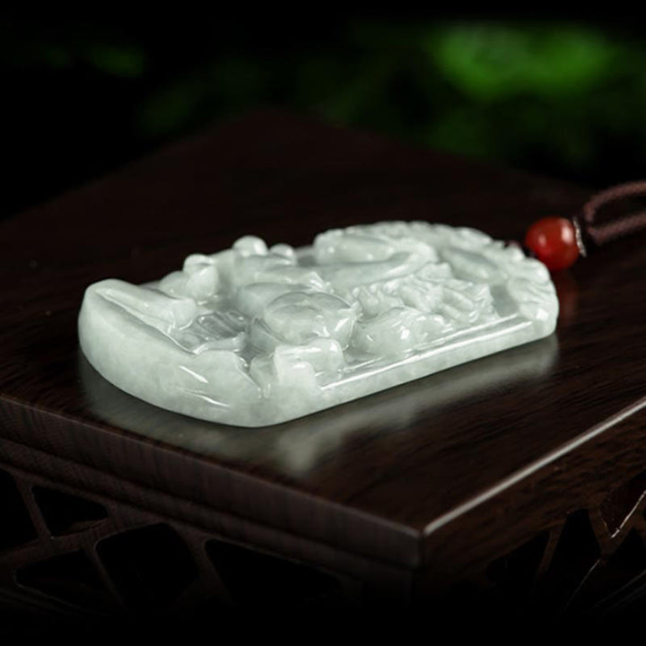 Buddha Stones Naturalny Jadeit 12 Chiński Zodiak Obfitość Amulet Wisiorek Naszyjnik - image 10