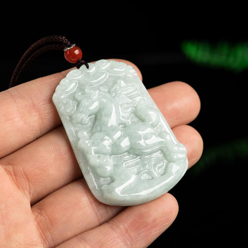 Buddha Stones Naturalny Jadeit 12 Chiński Zodiak Obfitość Amulet Wisiorek Naszyjnik - image 9