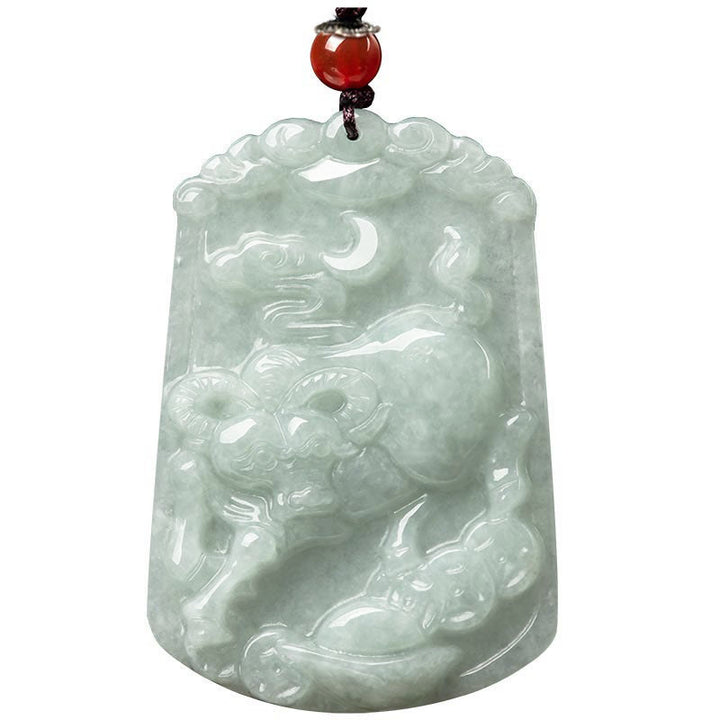 Buddha Stones Naturalny Jadeit 12 Chiński Zodiak Obfitość Amulet Wisiorek Naszyjnik - image 13