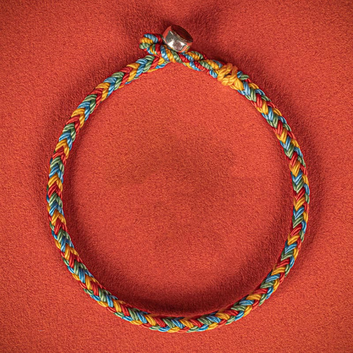 Bransoletka pleciona z kolorowych sznurków z Buddha Stones, 925 srebro próby 925, węzeł pokoju, ośmionitkowa, szczęście - image 8