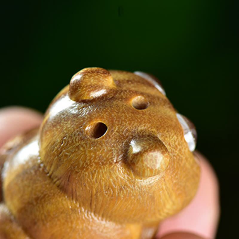 Buddha Stones Zielone drzewo sandałowe Małe liście Czerwone drzewo sandałowe Urocze zwierzęta świnki Pozytywna dekoracja - image 4