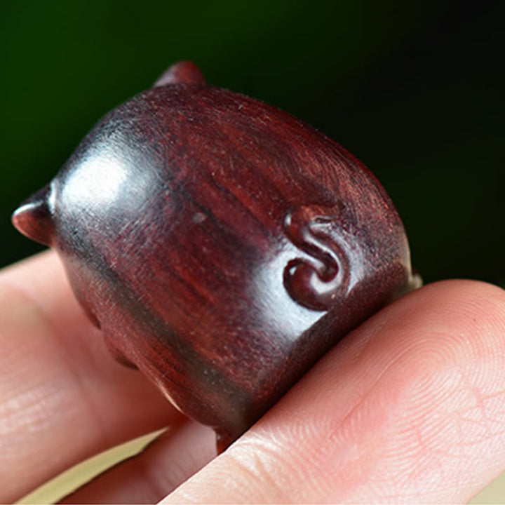 Buddha Stones Zielone drzewo sandałowe Małe liście Czerwone drzewo sandałowe Urocze zwierzęta świnki Pozytywna dekoracja - image 12