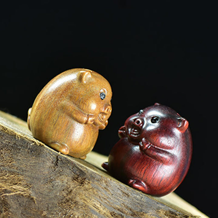 Buddha Stones Zielone drzewo sandałowe Małe liście Czerwone drzewo sandałowe Urocze zwierzęta świnki Pozytywna dekoracja - image 20