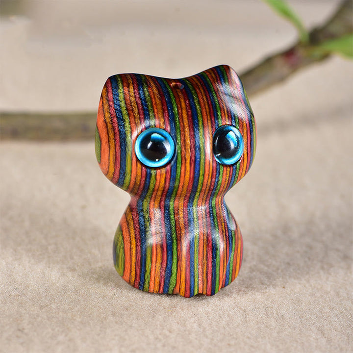 Buddha Stones z drewna hebanowego, małe liście, czerwone drzewo sandałowe, urocze zwierzęta z kotami, spokojna dekoracja - Eukaliptus tęczowy (33*24*21mm) - image 15