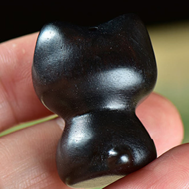 Buddha Stones z drewna hebanowego, małe liście, czerwone drzewo sandałowe, urocze zwierzęta z kotami, spokojna dekoracja - image 4