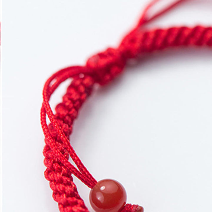 Bransoletka Ruyi As One Wishes z plecionego czerwonego sznurka z Buddha Stones w stylu retro, ze srebra próby 925 - image 10
