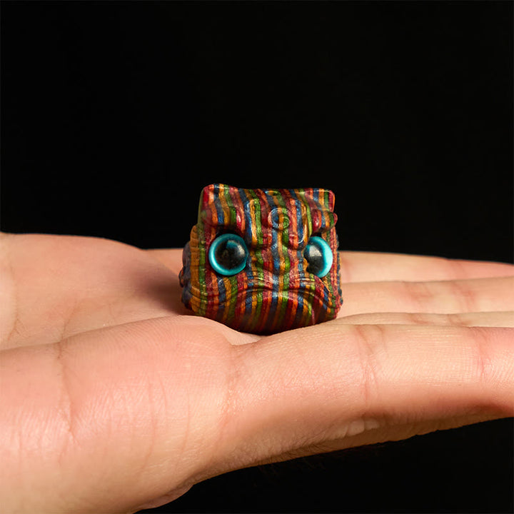 Buddha Stones 2 szt. Mini tęczowe eukaliptusowe tańczące lwy rzeźbione w równowadze - image 4