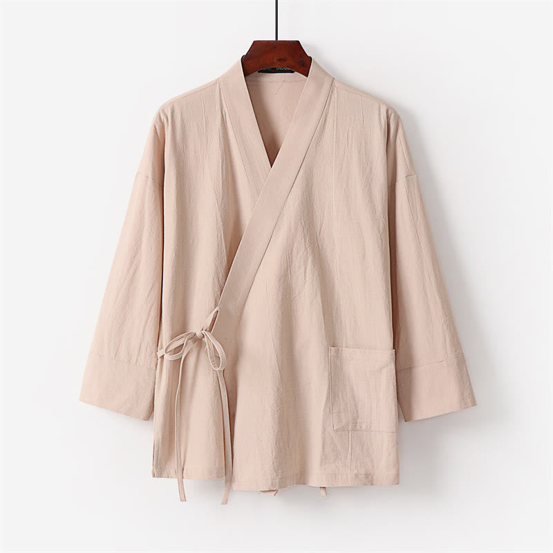 Zestaw męskich spodni kimono z sznurowaniem i kieszeniami z motywem kamieni Buddha Stones , do medytacji - image 11