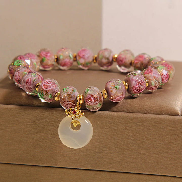 Bransoletka z Buddha Stones z różą Liuli i zapięciem Peace - image 1