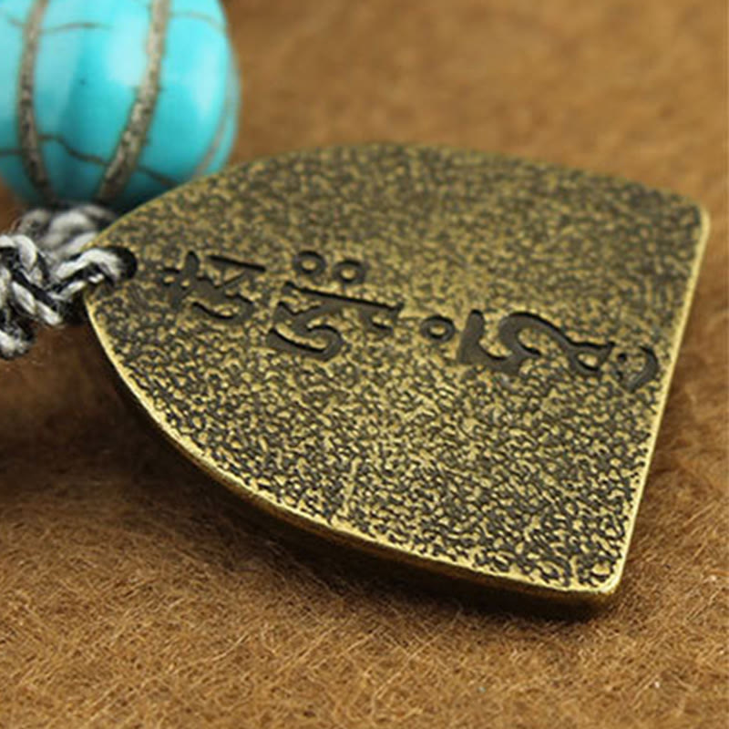 Bransoletka ochronna z liną Zakiram z turkusowym okiem Buddy i lotosem w kształcie Buddha Stones - image 12