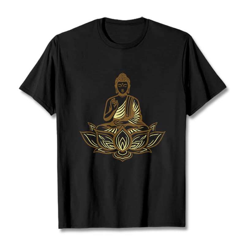 Koszulka z Buddha Stones Budda Medytujący w Lotosie - Czarny - 2XL - image 5