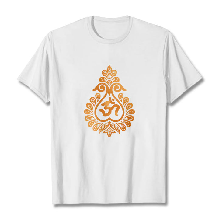 Koszulka z nadrukiem symbolu OM z motywem kamieni Buddha Stones - Biały - 2XL - image 1