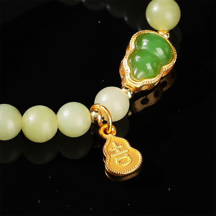 Bransoletka z Buddha Stones, naturalnego jadeitu, zielonego awenturynu, z dyni i postaci Fu - image 13