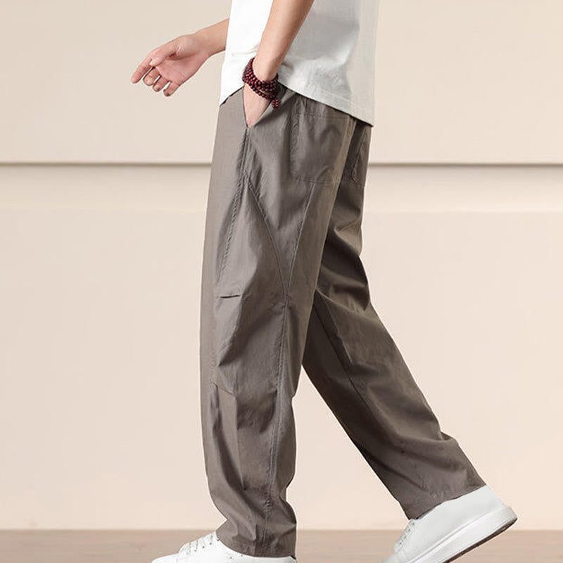 Spodnie cargo męskie Buddha Stones, casualowe, w jednolitym kolorze, ze ściągaczem i kieszeniami - image 29