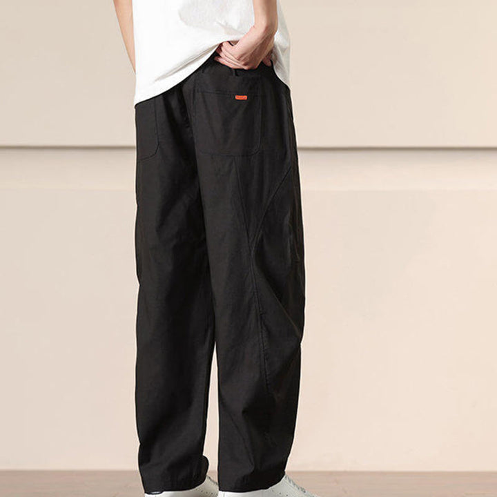 Spodnie cargo męskie Buddha Stones, casualowe, w jednolitym kolorze, ze ściągaczem i kieszeniami - image 16