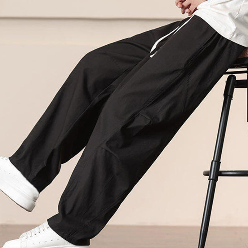 Spodnie cargo męskie Buddha Stones, casualowe, w jednolitym kolorze, ze ściągaczem i kieszeniami - image 17