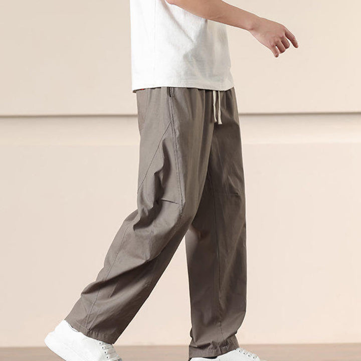 Spodnie cargo męskie Buddha Stones, casualowe, w jednolitym kolorze, ze ściągaczem i kieszeniami - image 30