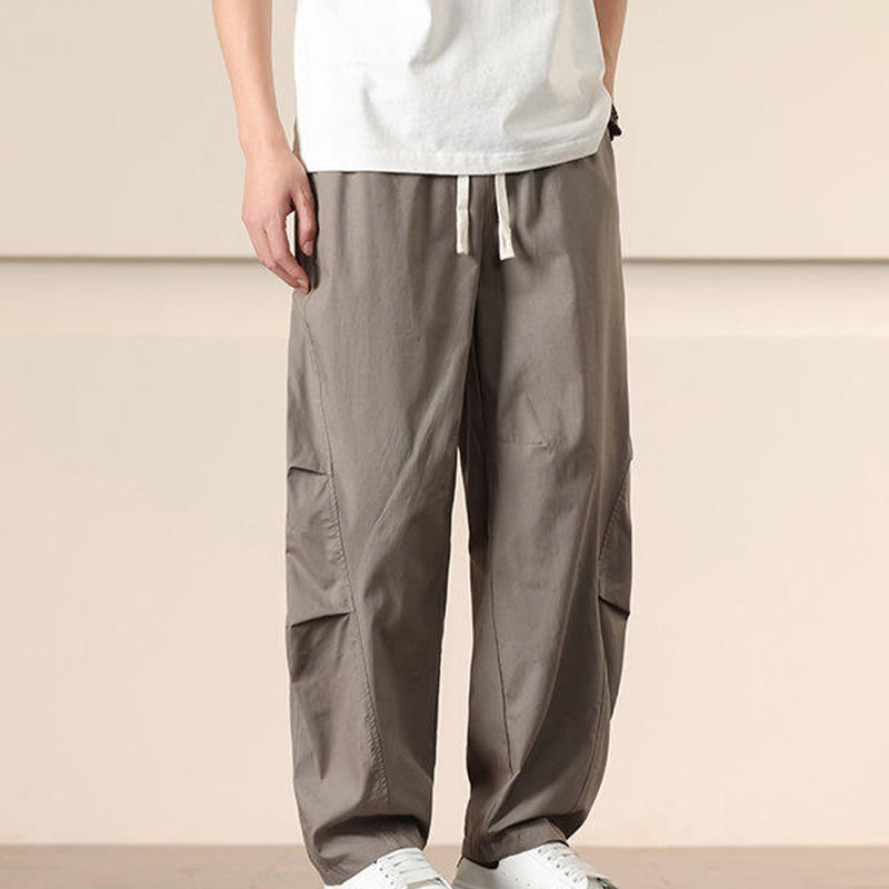 Spodnie cargo męskie Buddha Stones, casualowe, w jednolitym kolorze, ze ściągaczem i kieszeniami - image 32