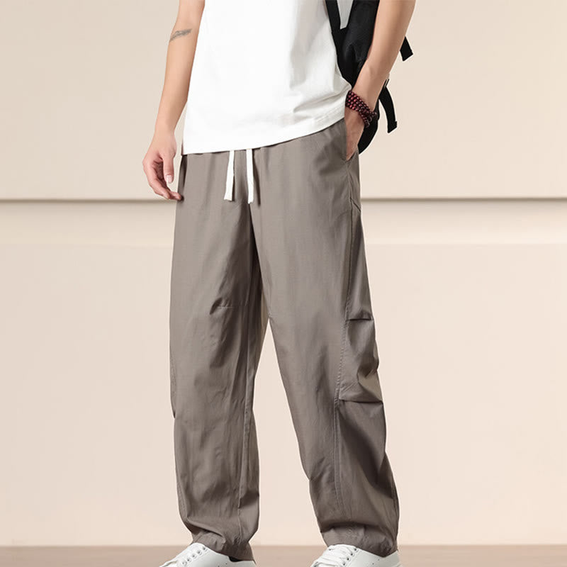 Spodnie cargo męskie Buddha Stones, casualowe, w jednolitym kolorze, ze ściągaczem i kieszeniami - image 31