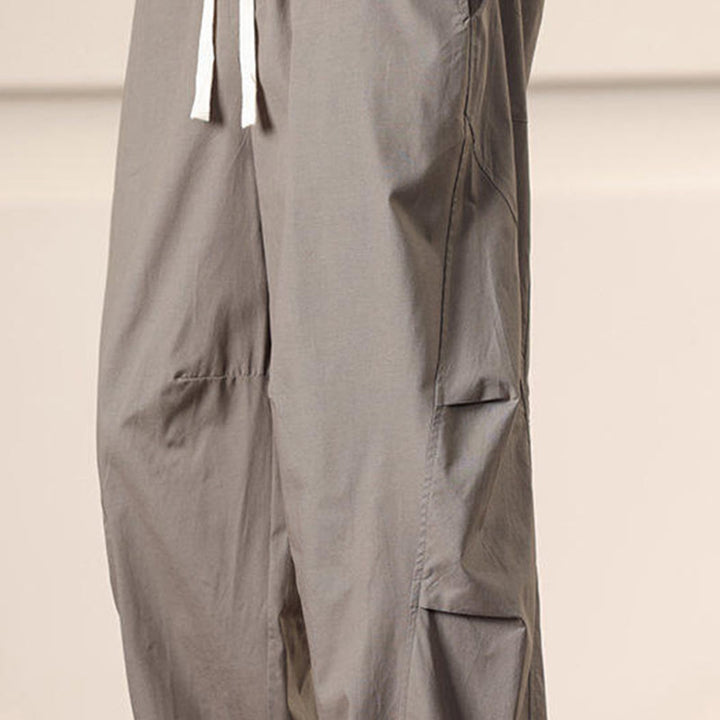 Spodnie cargo męskie Buddha Stones, casualowe, w jednolitym kolorze, ze ściągaczem i kieszeniami - image 37