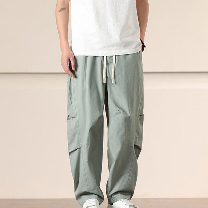 Spodnie cargo męskie Buddha Stones, casualowe, w jednolitym kolorze, ze ściągaczem i kieszeniami - image 22