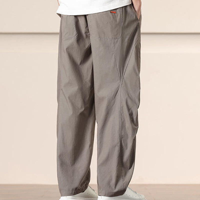 Spodnie cargo męskie Buddha Stones, casualowe, w jednolitym kolorze, ze ściągaczem i kieszeniami - image 33