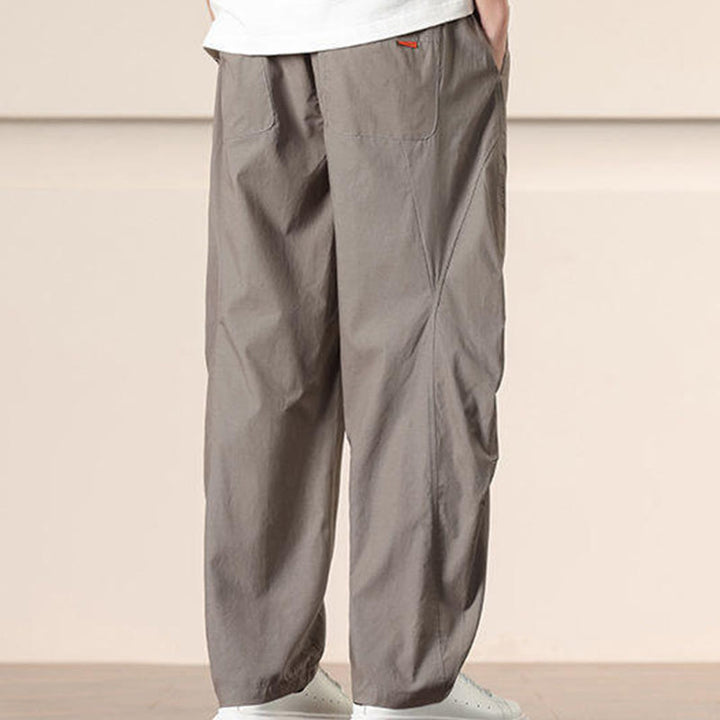 Spodnie cargo męskie Buddha Stones, casualowe, w jednolitym kolorze, ze ściągaczem i kieszeniami - image 33