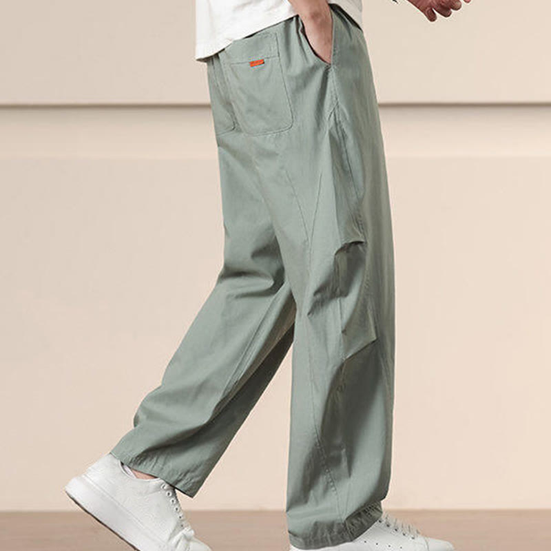 Spodnie cargo męskie Buddha Stones, casualowe, w jednolitym kolorze, ze ściągaczem i kieszeniami - image 23