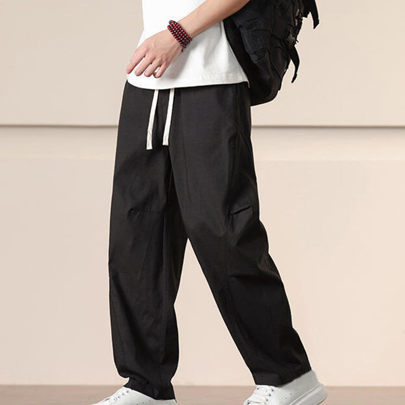 Spodnie cargo męskie Buddha Stones, casualowe, w jednolitym kolorze, ze ściągaczem i kieszeniami - image 14