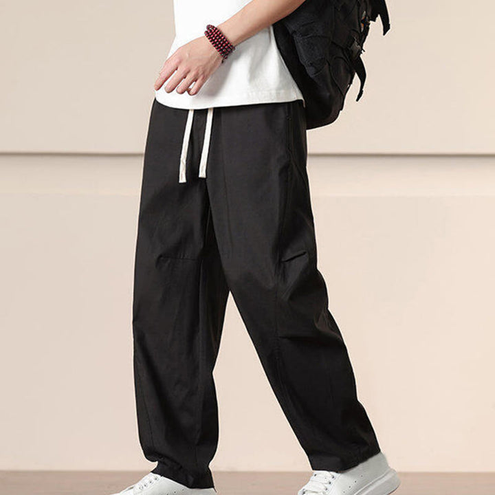 Spodnie cargo męskie Buddha Stones, casualowe, w jednolitym kolorze, ze ściągaczem i kieszeniami - image 14