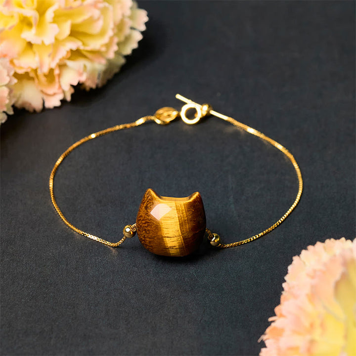 Bransoletka ochronna z Buddha Stones ze srebra próby 925 i tygrysim okiem - image 2