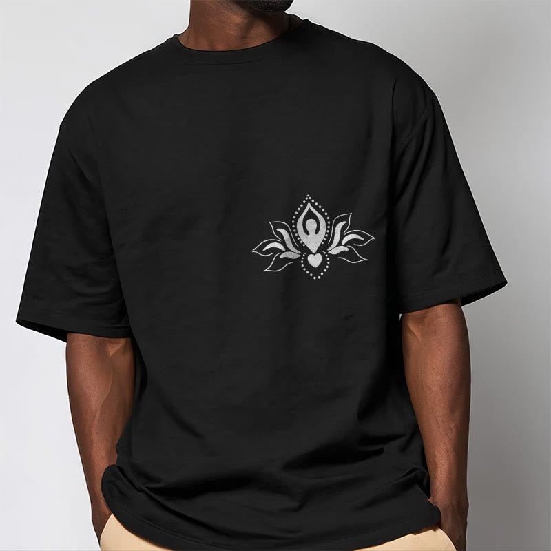 Koszulka z nadrukiem Buddha Stones Lotos Medytacja Budda Wzór T-shirt - image 7