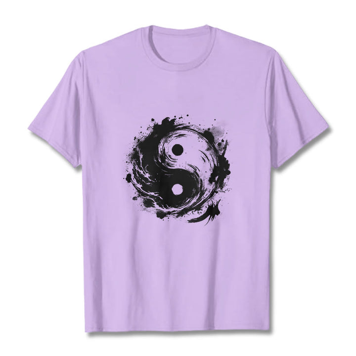 Koszulka z nadrukiem "Buddha Stones Ink Yin Yang" z motywem równowagi - Śliwka - 2XL - image 17