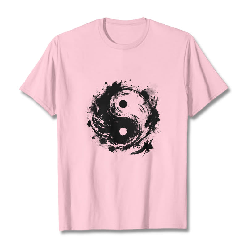 Koszulka z nadrukiem "Buddha Stones Ink Yin Yang" z motywem równowagi - Jasnoróżowy - 2XL - image 13