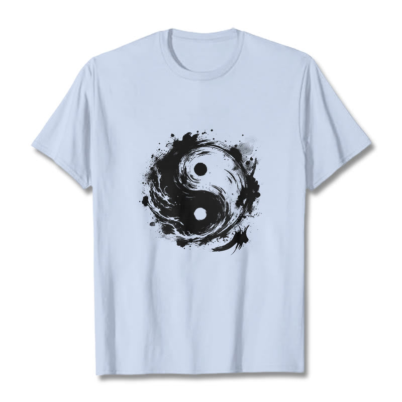 Koszulka z nadrukiem "Buddha Stones Ink Yin Yang" z motywem równowagi - Jasnoniebieski - 2XL - image 19