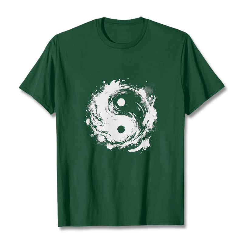 Koszulka z nadrukiem "Buddha Stones Ink Yin Yang" z motywem równowagi - ForestGreen - 2XL - image 11