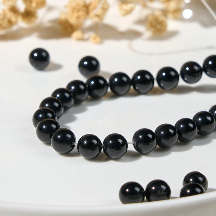 Bransoletka ochronna z Buddha Stones Czarny Kot Naturalny Czarny Onyks - image 10