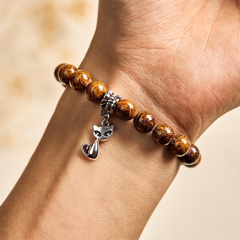 Bransoletka ochronna na głowę kociaka z kamieniami Buddha Stones - image 3