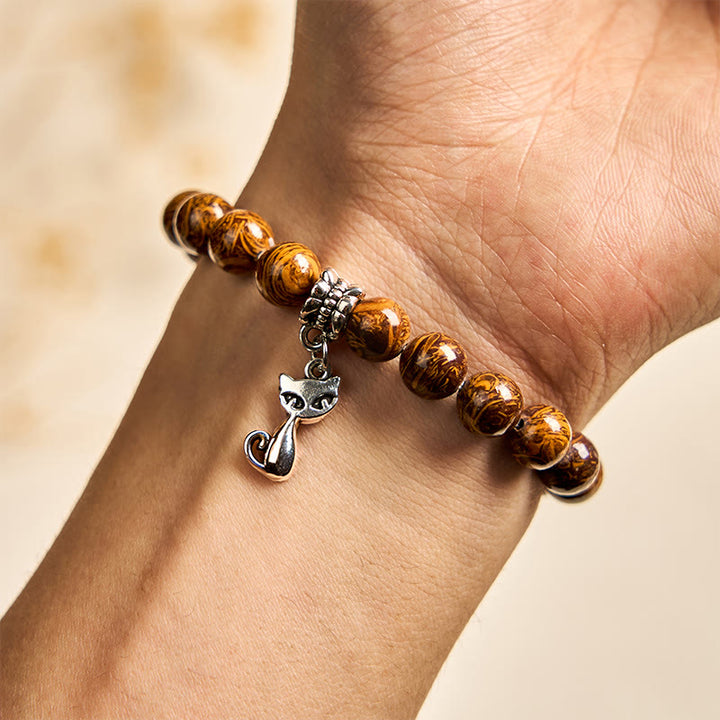 Bransoletka ochronna na głowę kociaka z kamieniami Buddha Stones - image 3