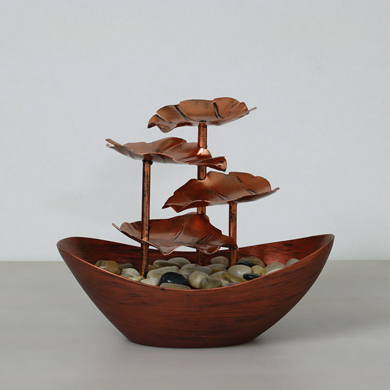 Buddha Stones, Liść Lotosu, Fontanna-Wodospad, Ozdoba Stołowa z Oświetleniem LED, Dekoracja Stołu w Domu i Biurze - image 21