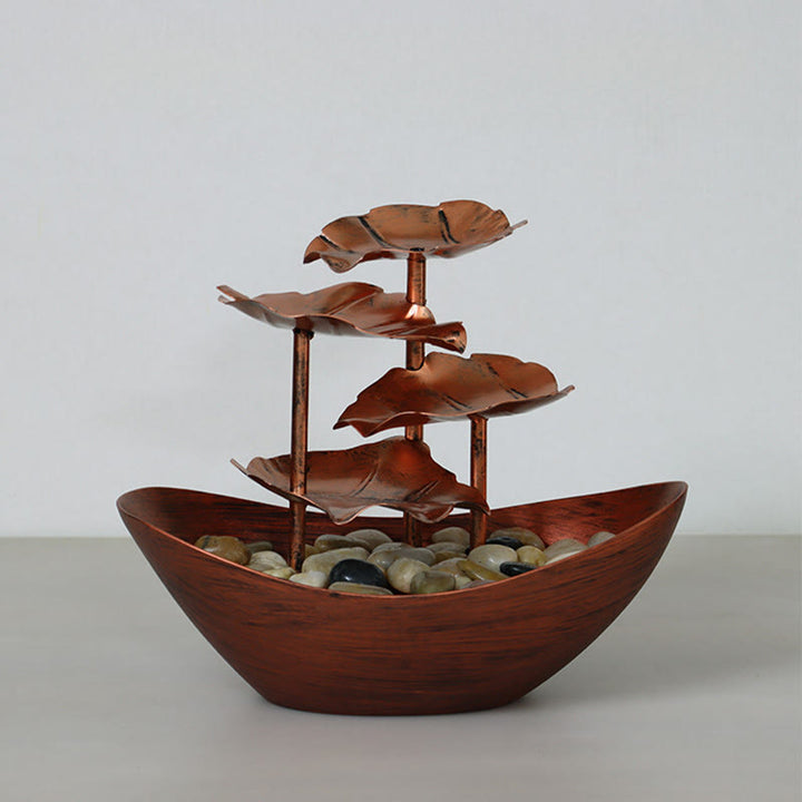 Buddha Stones, Liść Lotosu, Fontanna-Wodospad, Ozdoba Stołowa z Oświetleniem LED, Dekoracja Stołu w Domu i Biurze - image 21