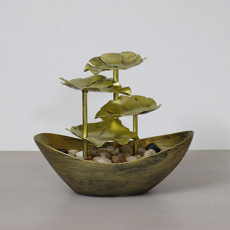 Buddha Stones, Liść Lotosu, Fontanna-Wodospad, Ozdoba Stołowa z Oświetleniem LED, Dekoracja Stołu w Domu i Biurze - image 27
