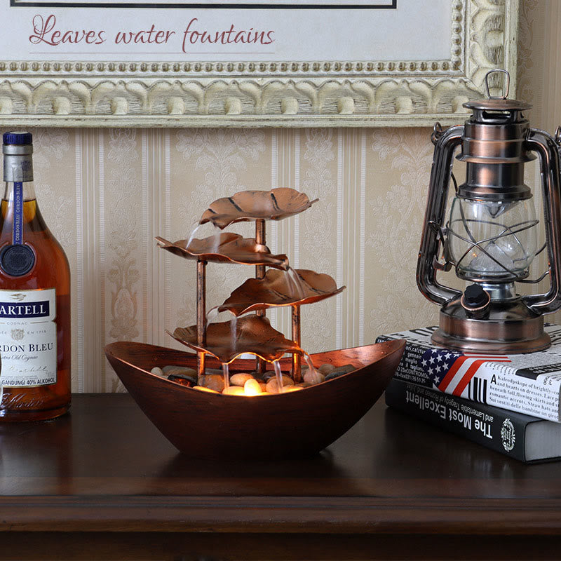 Buddha Stones, Liść Lotosu, Fontanna-Wodospad, Ozdoba Stołowa z Oświetleniem LED, Dekoracja Stołu w Domu i Biurze - image 22