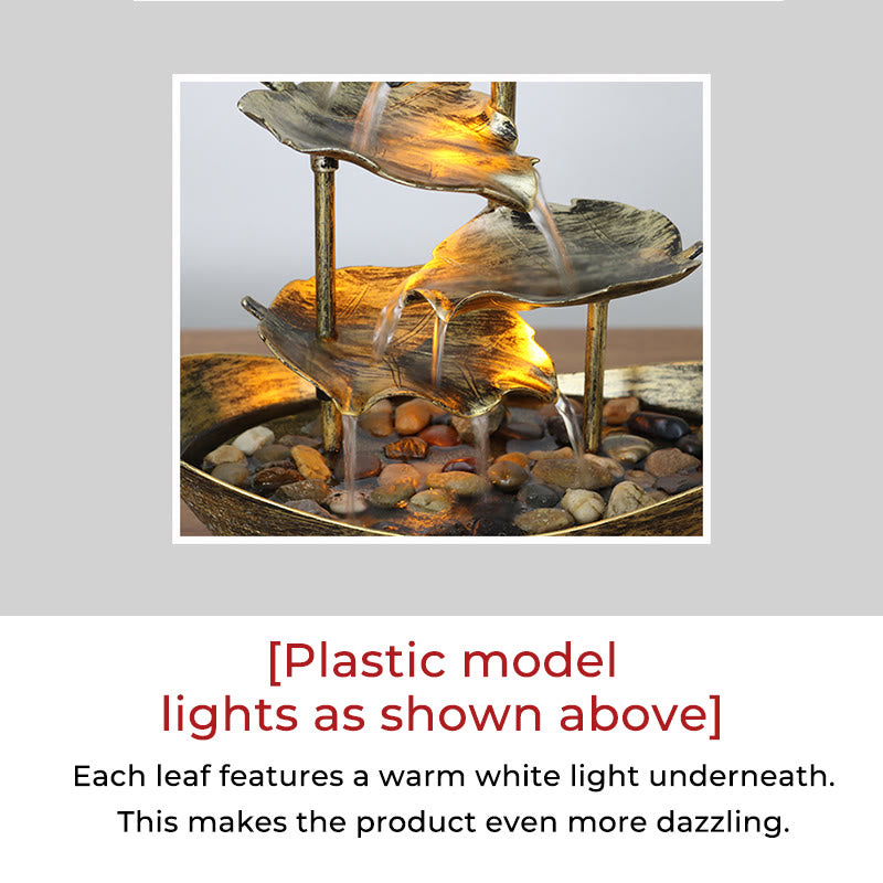 Buddha Stones, Liść Lotosu, Fontanna-Wodospad, Ozdoba Stołowa z Oświetleniem LED, Dekoracja Stołu w Domu i Biurze - image 18