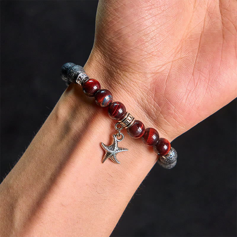 Bransoletka lecznicza z czarnymi koralikami z lawy wulkanicznej i Buddha Stones , ze wzorem zwierzęcym - image 21